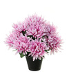 Louis Maes Kunstbloemen plant in pot lila paars tinten 28 cm Bloemenstuk ornament - Chrysanten