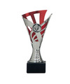 Luxe trofee-prijs beker zilver-rood kunststof 18,5 x 9 cmÃÂ? sportprijs