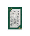 Luxe zilveren glazen mini kerstballen en piek set voor mini kerstboom 16-dlg