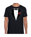 Maffiosi gangster verkleedkleding t-shirt zwart voor heren