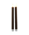 Magic Flame LED dinerkaarsen 2x st bruin 25,5 cm