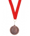 Medaille brons derde prijs aan rood lint