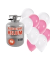 Meisje geboren helium tankje met blauw-witte ballonnen 30 stuks