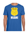 Miami police-politie embleem carnaval t-shirt blauw voor heren