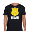 Miami police-politie embleem carnaval t-shirt zwart voor heren