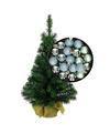 Mini kerstboom-kunst kerstboom H75 cm inclusief kerstballen mintgroen