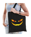 Monster gezicht horror tas zwart bedrukte katoenen tas- snoep tas