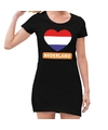 Nederland met rood wit blauw hart jurk zwart dames
