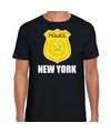 New York police-politie embleem carnaval t-shirt zwart voor heren