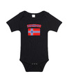Norway-Noorwegen landen rompertje met vlag zwart voor babys