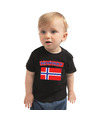 Norway-Noorwegen landen shirtje met vlag zwart voor babys