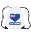 Nylon sporttas Nieuw Zeeland hart vlag wit