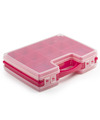 Opbergkoffertje-opbergdoos-sorteerbox 22-vaks kunststof roze 28 x 21 x 6 cm