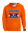 Oranje fan hoodie-sweater met capuchon Holland met een Nederlands wapen EK- WK voor heren