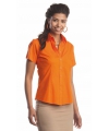 Oranje gekleurde dames overhemd met korte mouwen