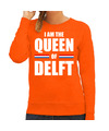 Oranje I am the Queen of Delft sweater Koningsdag truien voor dames