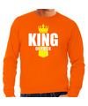 Oranje king of rock muziek sweater met kroontje Koningsdag truien voor heren