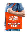 Oranje Not only perfect but Dutch-Nederland too fun cadeau tas voor heren