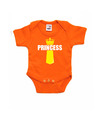Oranje Princess romper met kroontje Koningsdag romper voor babys