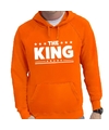Oranje The King tekst hooded sweater voor heren Koningsdag