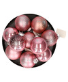 Othmar Decorations Kerstballen 12x- poederroze 7.5 cm