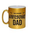 Papa-vader cadeau mok goud-I am a freaking awesome dad verjaardag-Vaderdag