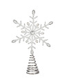 Piek Kunststof ster kerstboom topper zilver-wit H30 cm