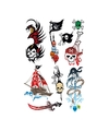 Piraten tattoeages set van 9x stuks