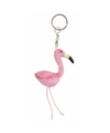 Pluche sleutelhanger flamingo knuffel 6 cm