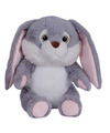 Pluche speelgoed knuffeldier Grijs konijn met flaporen van 24 cm