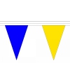 Polyester vlaggenlijn blauw met geel