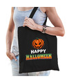 Pompoen-happy halloween horror tas zwart bedrukte katoenen tas- snoep tas