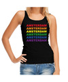 Regenboog Amsterdam gay pride evenement tanktop voor dames zwart