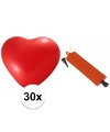 Rode harten ballonnetjes 30 stuks met ballonnenpomp