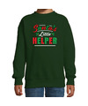Santas little helper-Het hulpje van de Kerstman Kerstsweater-Kersttrui groen voor kinderen