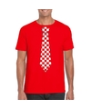 Shirt met rood-witte Brabant stropdas rood heren