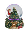 Sneeuwbol met kerstman en kerstboom inclusief LED lampje