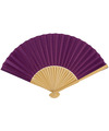 Spaanse handwaaier special colours aubergine paars bamboe-papier 21 cm