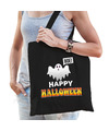 Spook-happy halloween horror tas zwart bedrukte katoenen tas- snoep tas