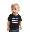Thailand landen shirtje met vlag zwart voor babys