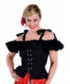 Tiroler blouse met koordje Carmen zwart