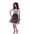 Tiroler jurk blauw met bruin schort