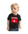 Tunisia-Tunesie landen shirtje met vlag zwart voor babys
