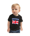 United Kingdom-Verenigd Koninkrijk landen shirtje met vlag zwart voor babys