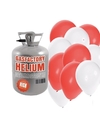 Valentijn helium tankje met rood-witte ballonnen 50 stuks