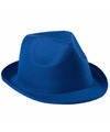 Verkleed trilby hoedje blauw polyester volwassenen Carnaval hoed