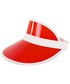 Verkleed zonneklep-sunvisor voor volwassenen rood-wit Carnaval hoed