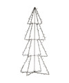 Verlichte figuren zwarte 3D lichtboom-metalen boom-kerstboom met 190 led lichtjes 117 cm