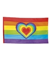 Vlag met regenboog hartjes print 90 x 150 cm