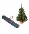 Volle kerstboom in jute zak 60 cm kunstbomen inclusief opbergzak